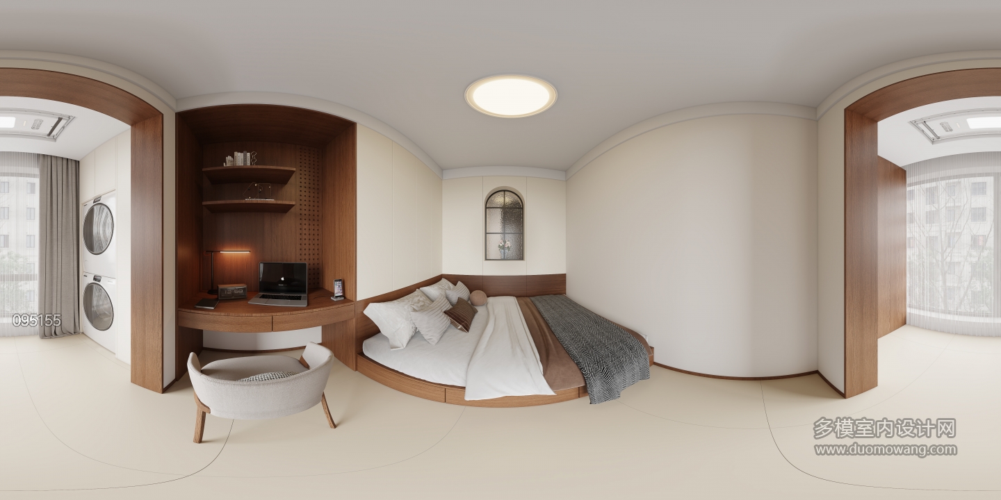 原木奶油风老人房全景