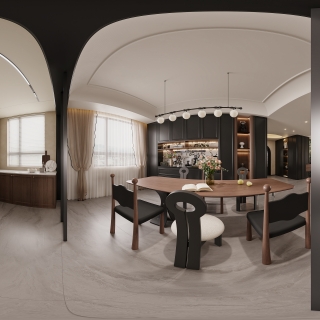 法式中古餐厨全景