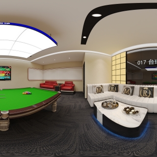 现代台球室包厢1全景