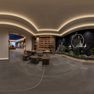 现代一楼大厅茶室