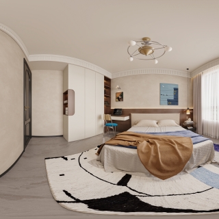 法式中古男孩房全景