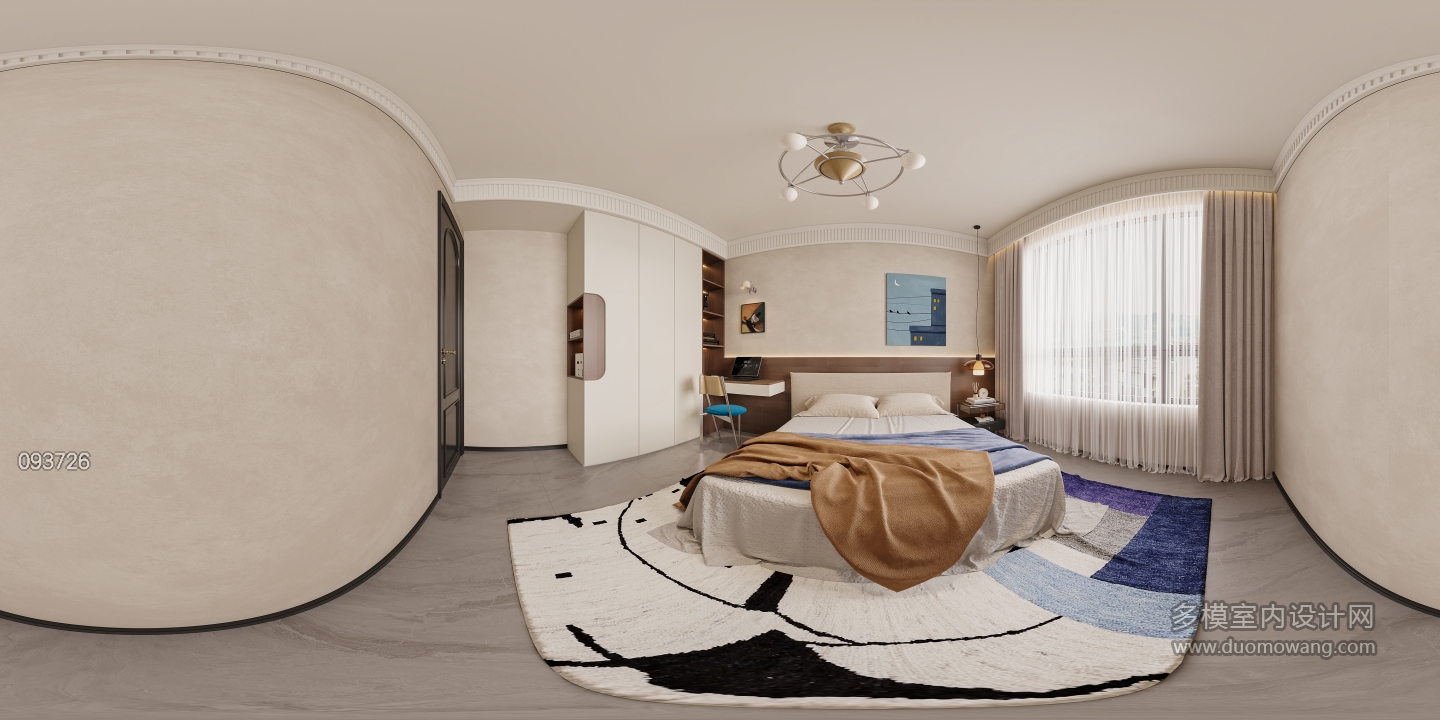 法式中古男孩房全景