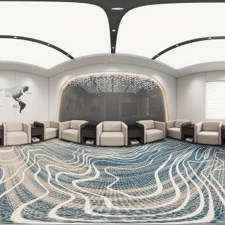 现代办公接待室全景