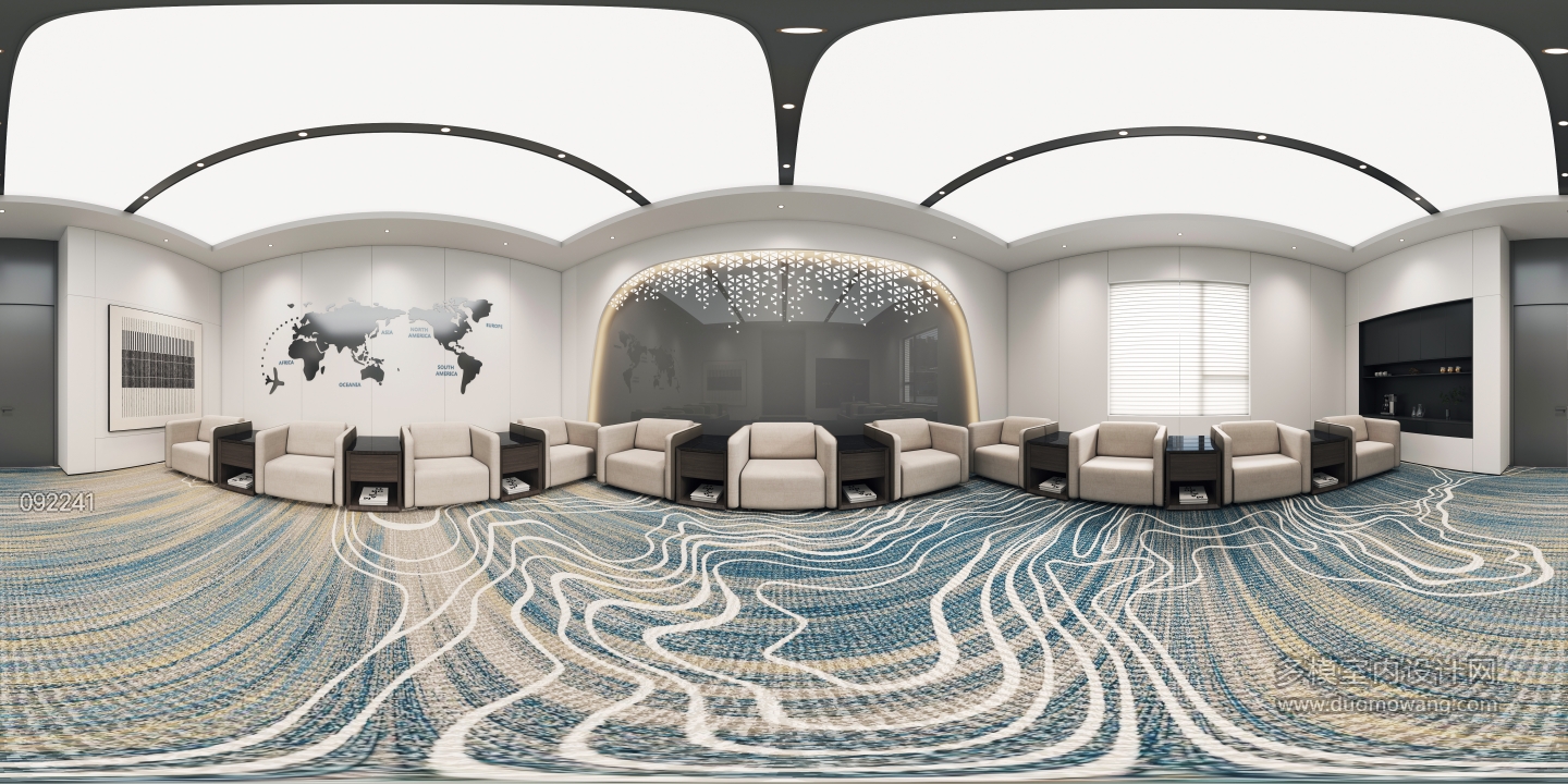 现代办公接待室全景