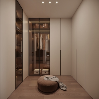 现代中古卧室衣帽间