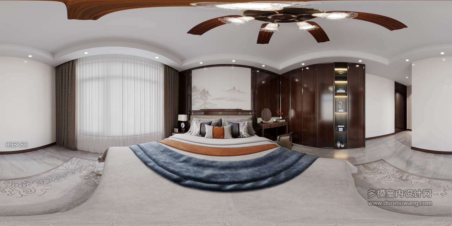 新中式一层老人房全景