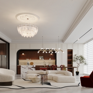 轻法沙发背景特写