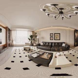 法式中古客厅全景