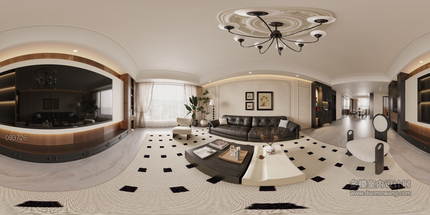 法式中古客厅全景