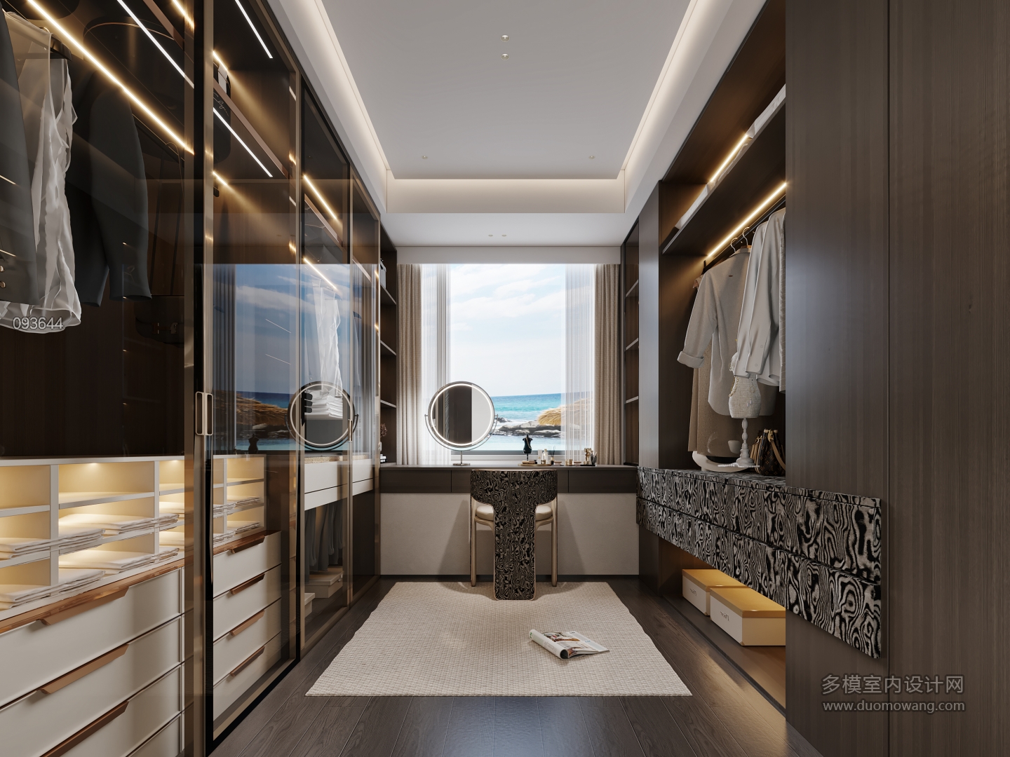 意式衣帽间特写