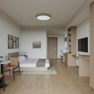 现代 单人间 宿舍 单张