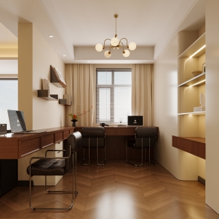 现代中古书房特写