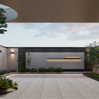 现代负一庭院特写