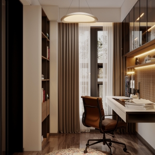 现代中古书房特写