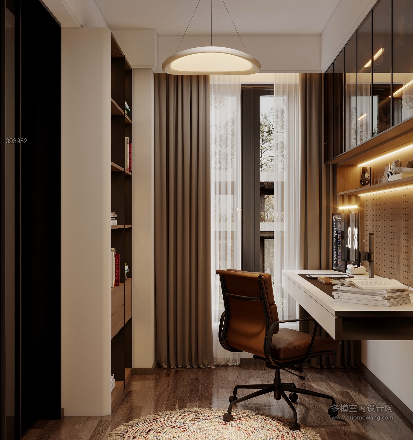 现代中古书房特写