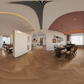 现代办公室走廊全景