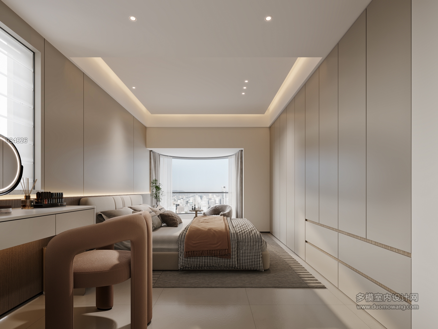 现代主卧特写
