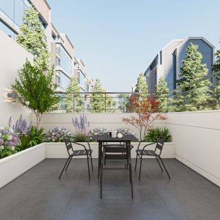 现代三楼大露台