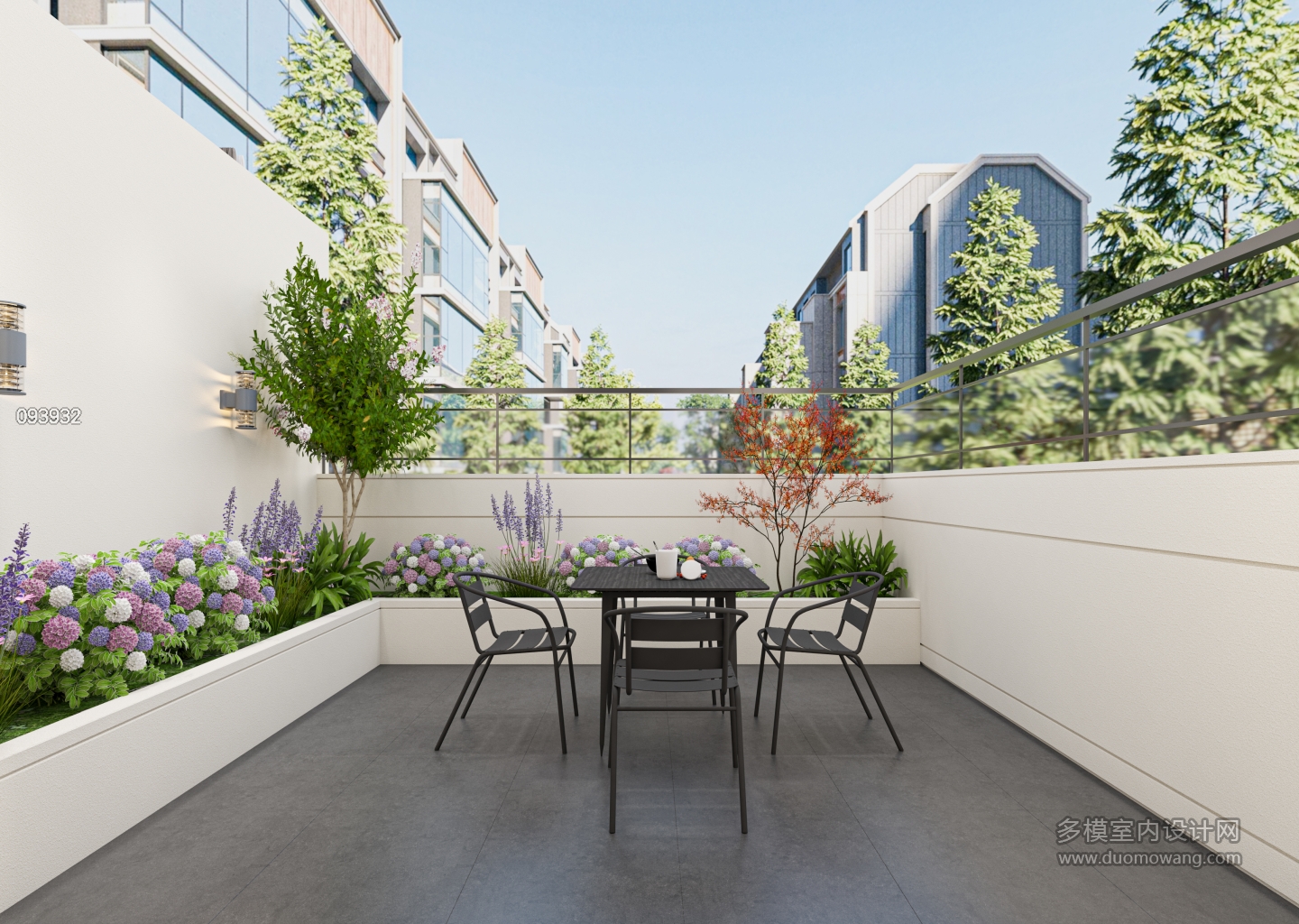 现代三楼大露台