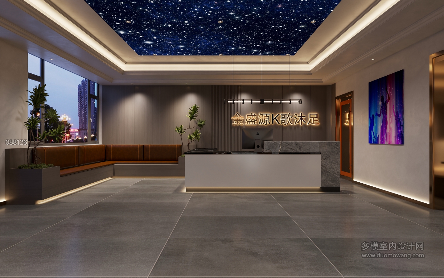 现代一楼前台特写