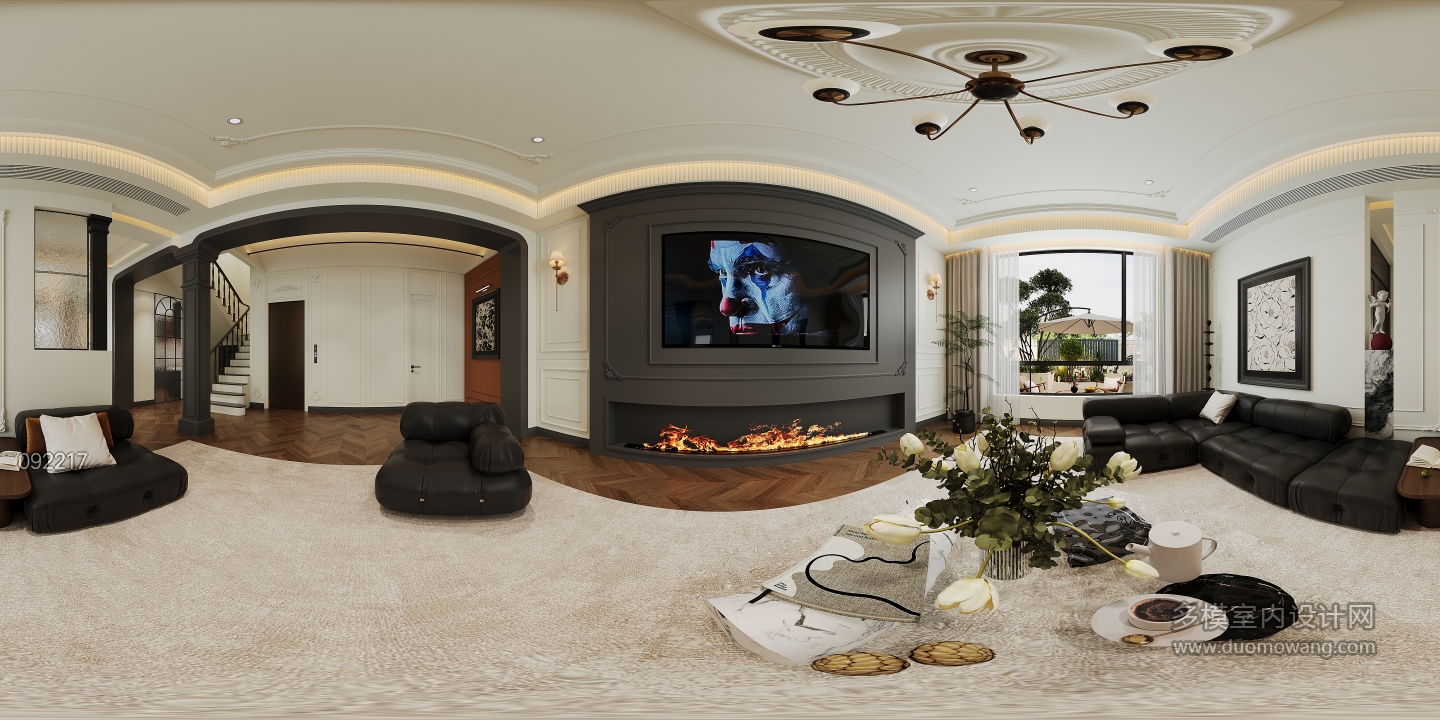 法式一楼客厅全景