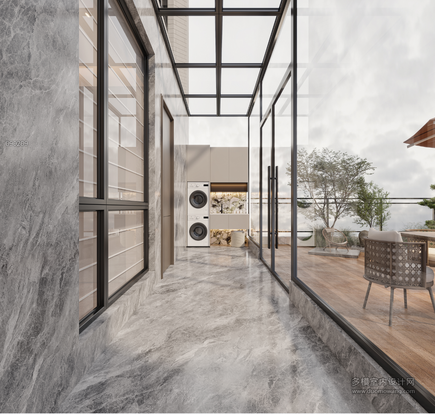 现代三层阳光房特写