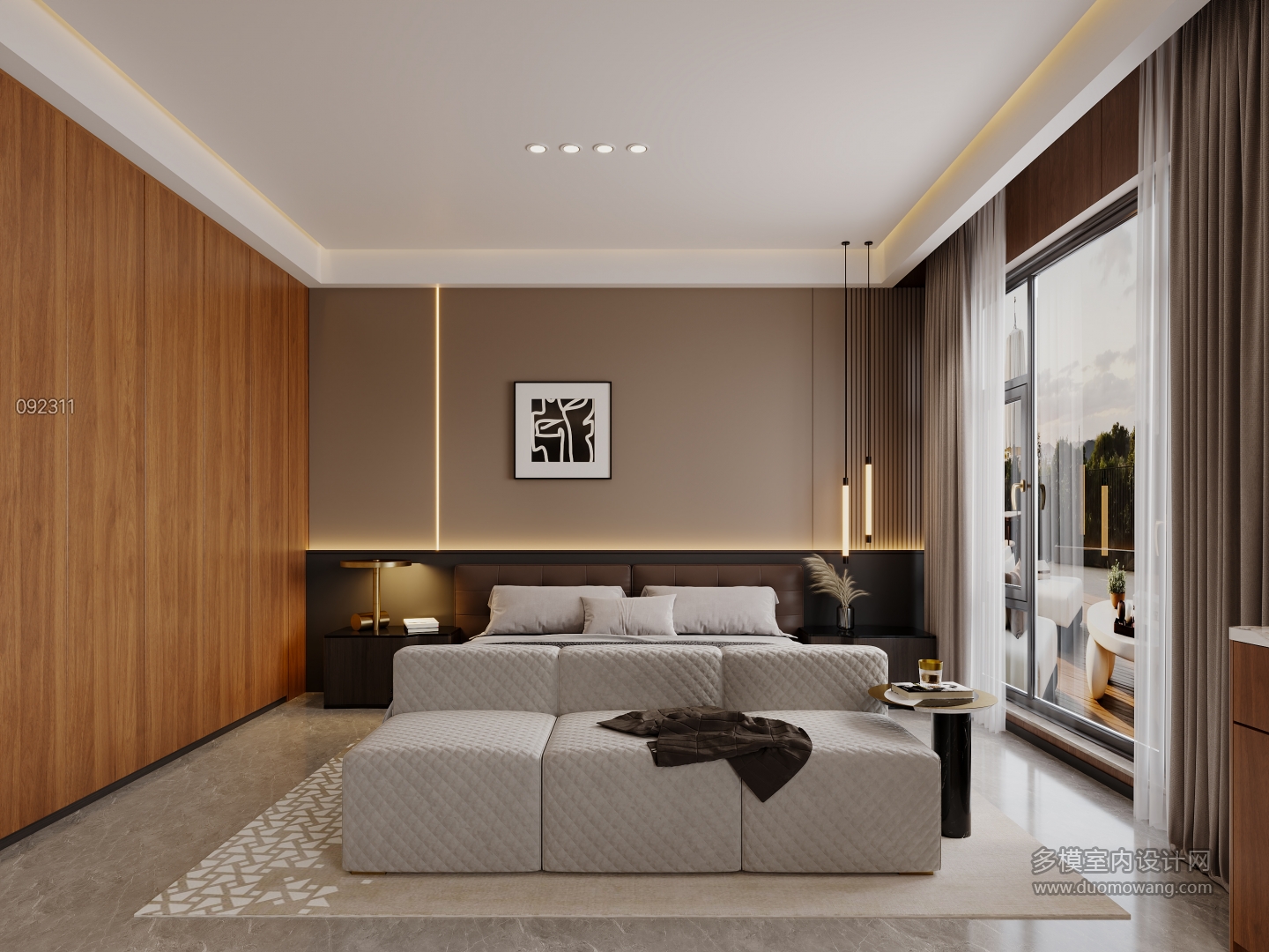 现代五层主卧特写