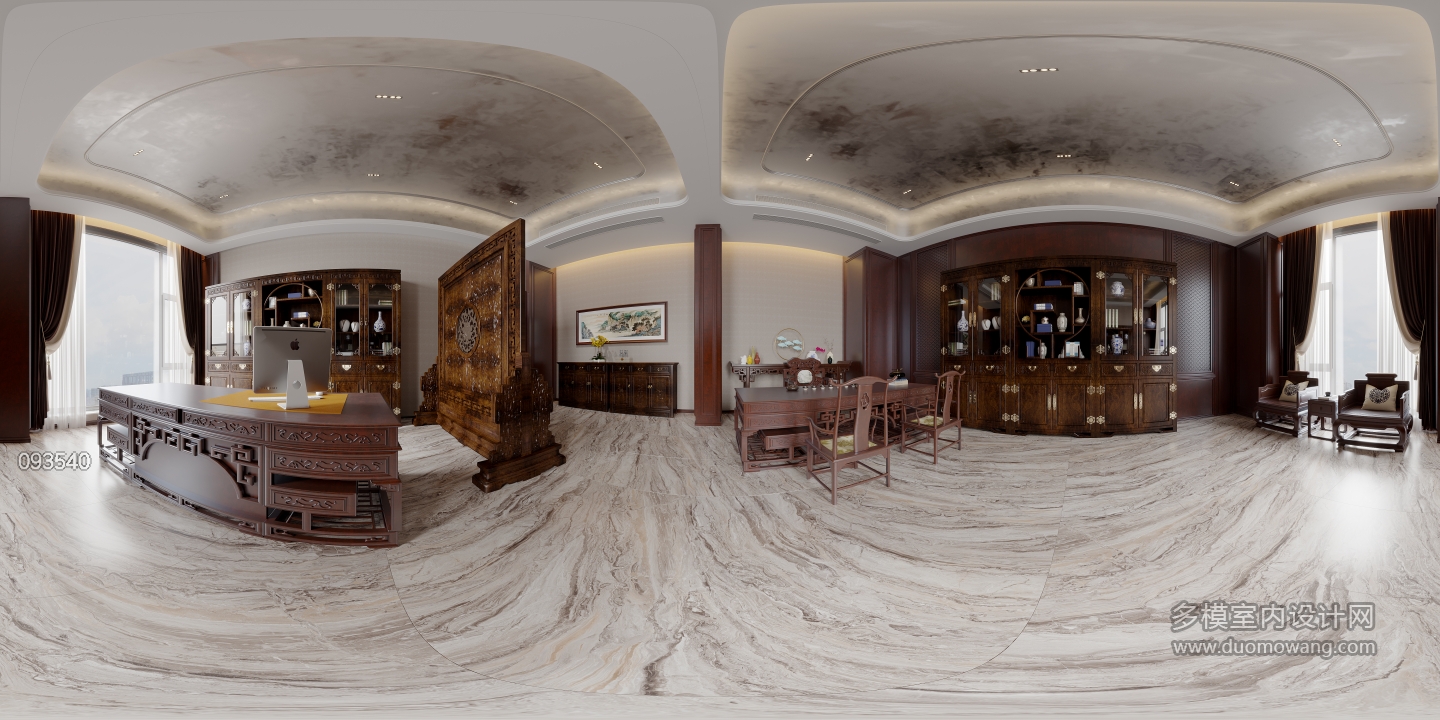 新中式办公室全景