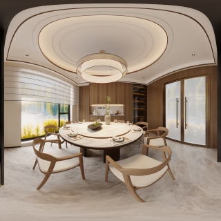 新中式餐厅全景