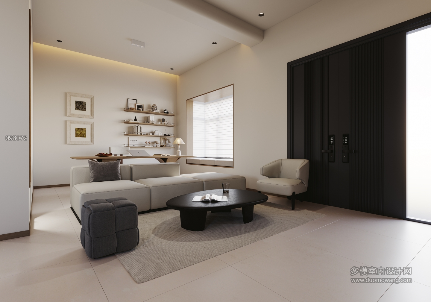 奶油中古一层客厅