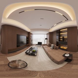 现代客餐厅全景地板