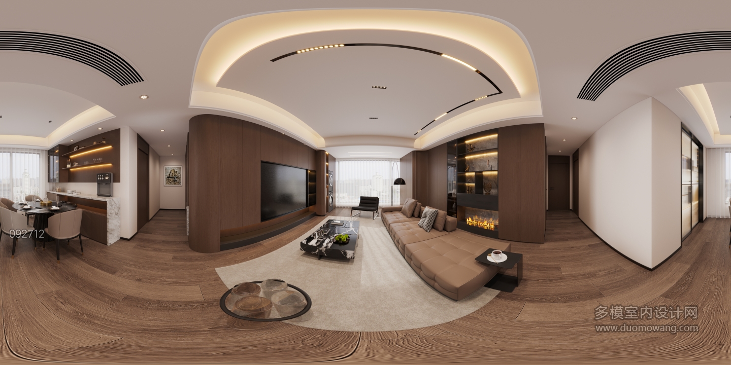 现代客餐厅全景地板