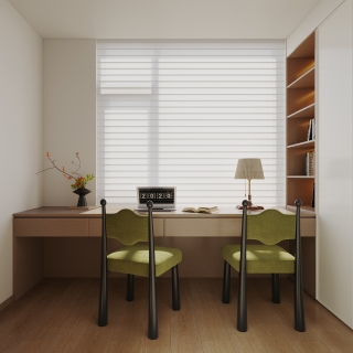 奶油中古二层书房衣帽间