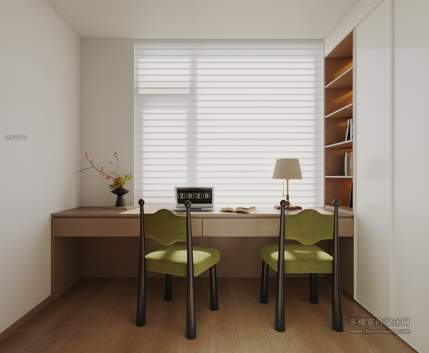 奶油中古二层书房衣帽间