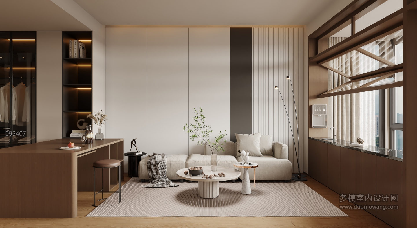 现代休息厅特写