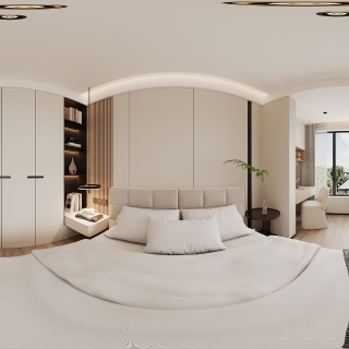 现代一楼卧室2全景