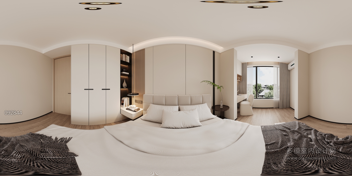 现代一楼卧室2全景
