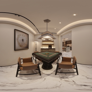 现代负一棋牌室全景