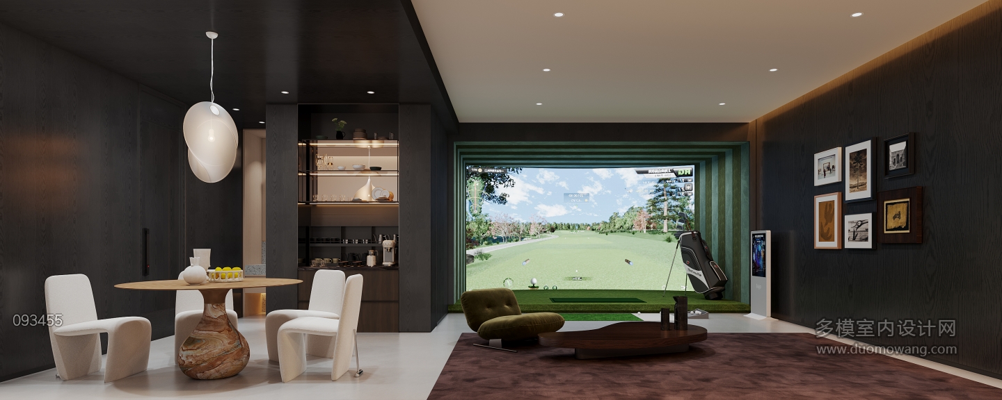 现代会所高尔夫球室一