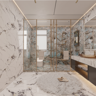 现代三层卫生间特写