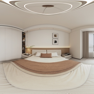 意式极简主卧全景