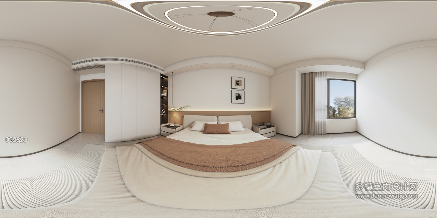 意式极简主卧全景