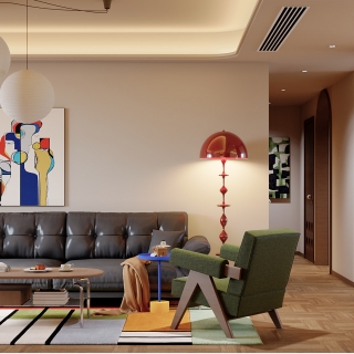 中古包豪斯客厅_沙发背景