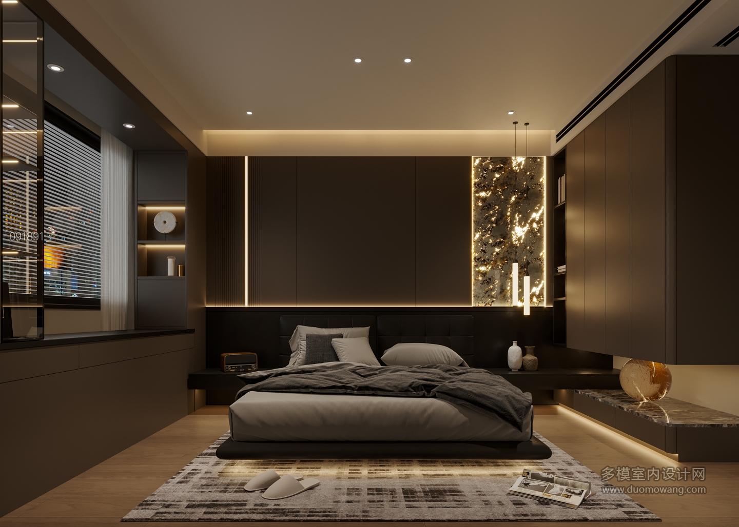 现代主人房静态