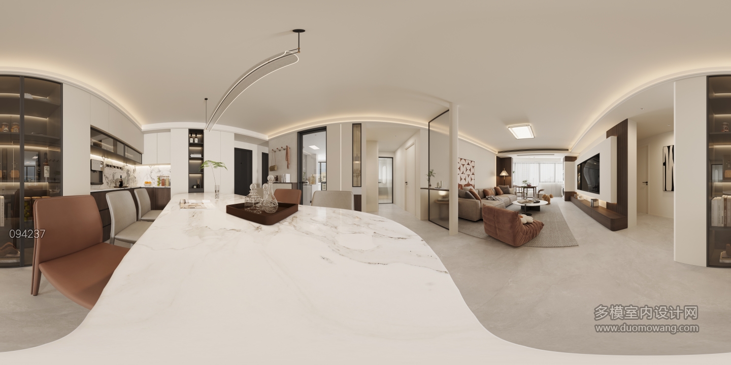 现代轻奢餐厅全景