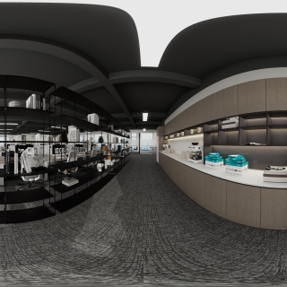 现代开放式办公区3全景