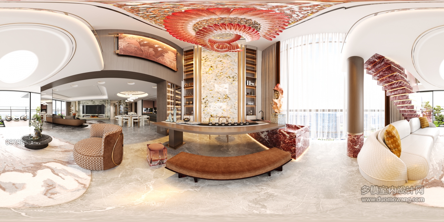 现代挑空茶室360