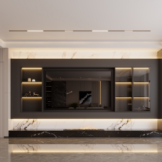 现代3层电视背景