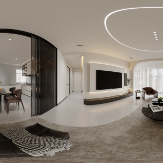 现代客厅方案一全景