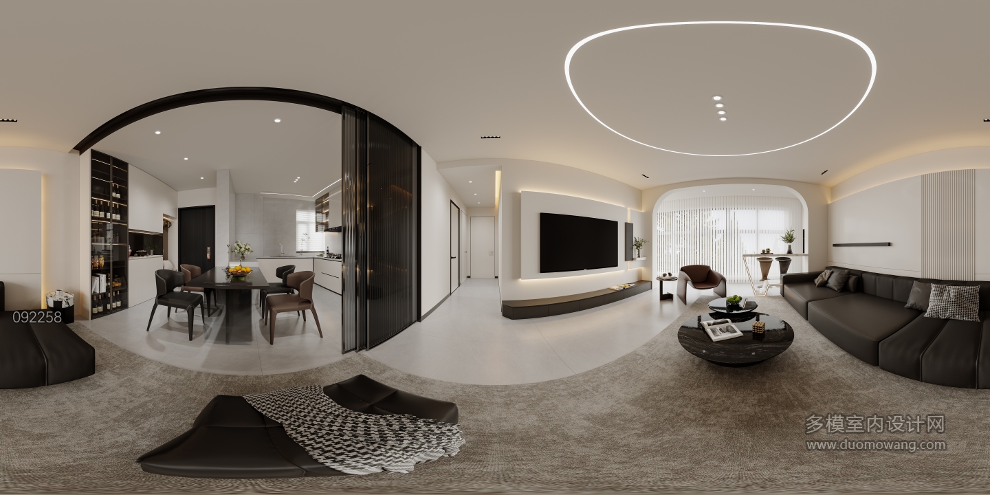 现代客厅方案一全景